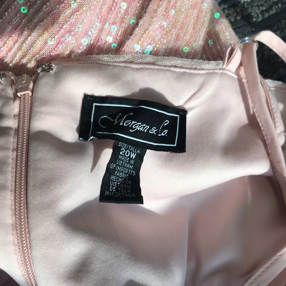 Morgan & Company Pink Sequin Formal Gown Dress Long Prom Size 20W [ee] - Picture 5 of 7